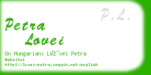 petra lovei business card